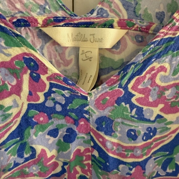 Matilda Jane Maze Tunic Paisley Flowy Blouse Women’s Sz L Boho Festival Girlcore - Picture 3 of 5